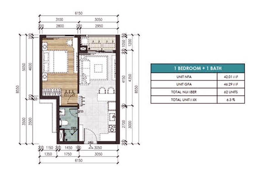 Căn 1 Ngủ Loại A1 Ambience Gamdua Hải Phòng