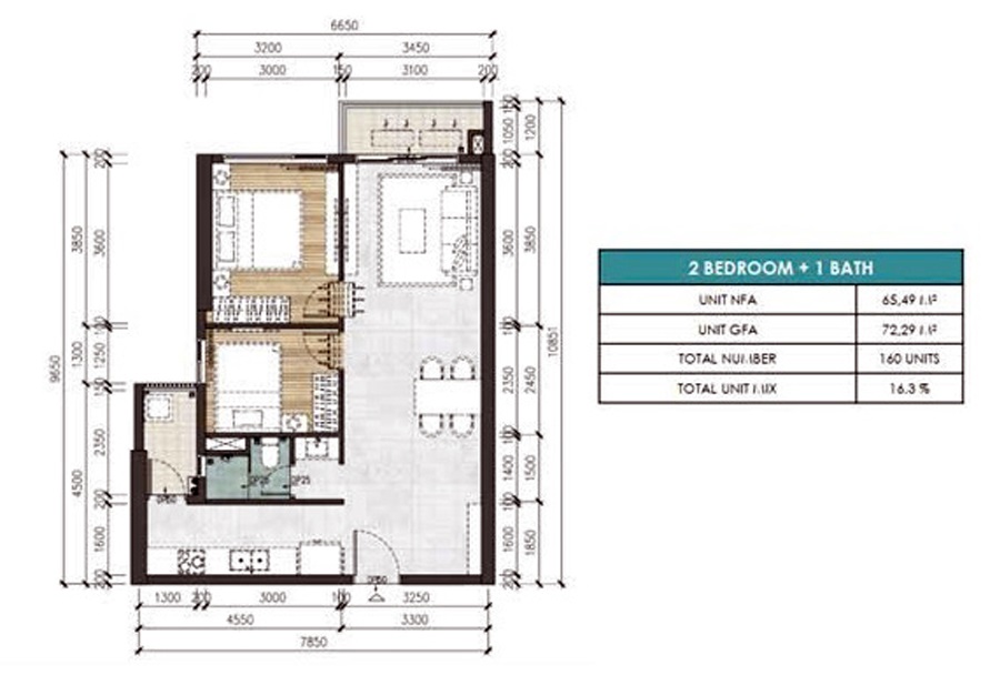 Căn 2 Ngủ Loại B1 Chung Cư Gamuda Hải Phòng