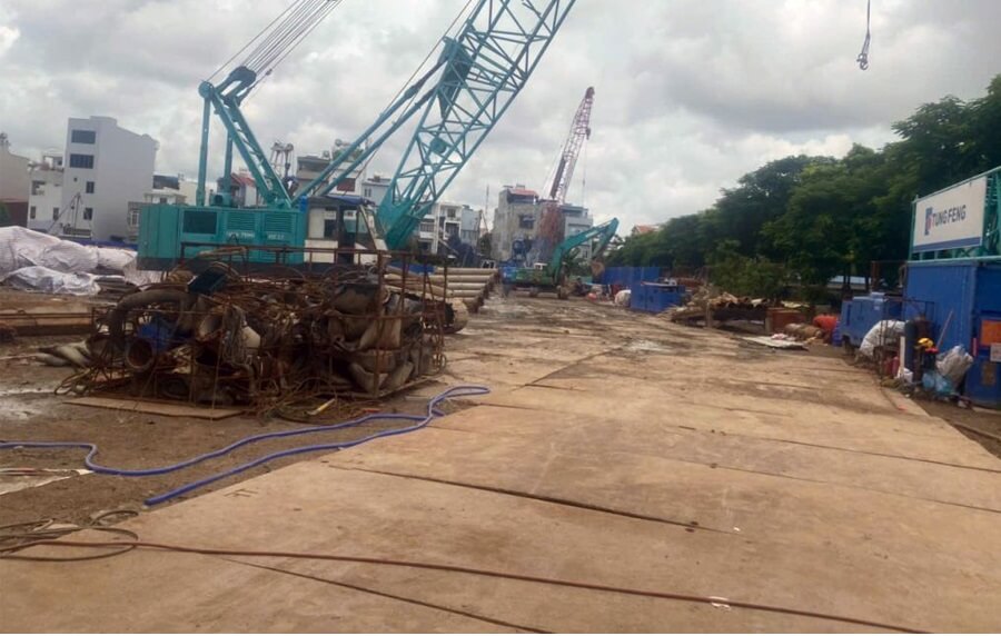 Đã có rất nhiều máy mọc chuyển bị khởi công dự án chung cư Ambience Hải Phòng